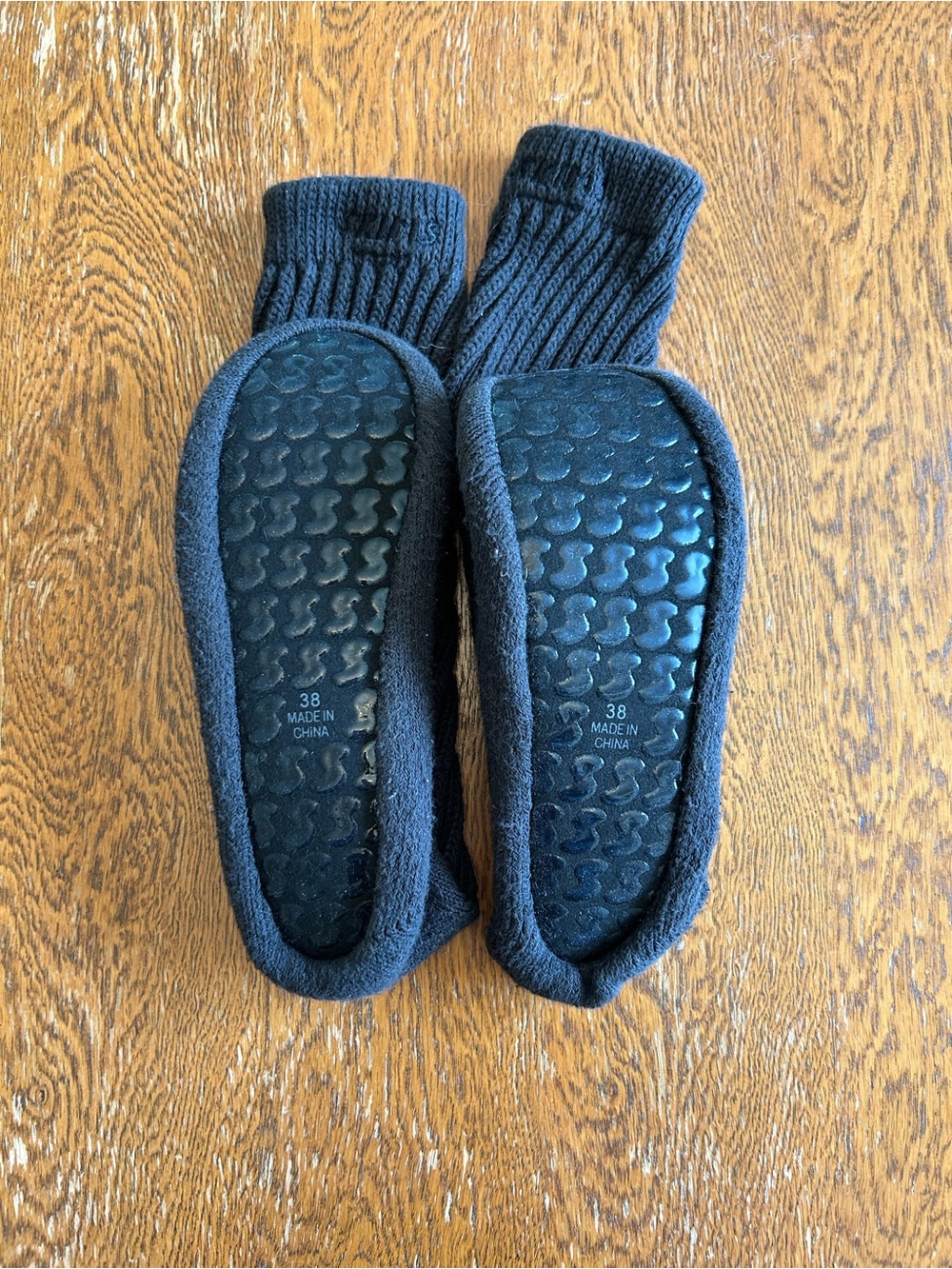 SKIMS Black Knit Sock Slippers
